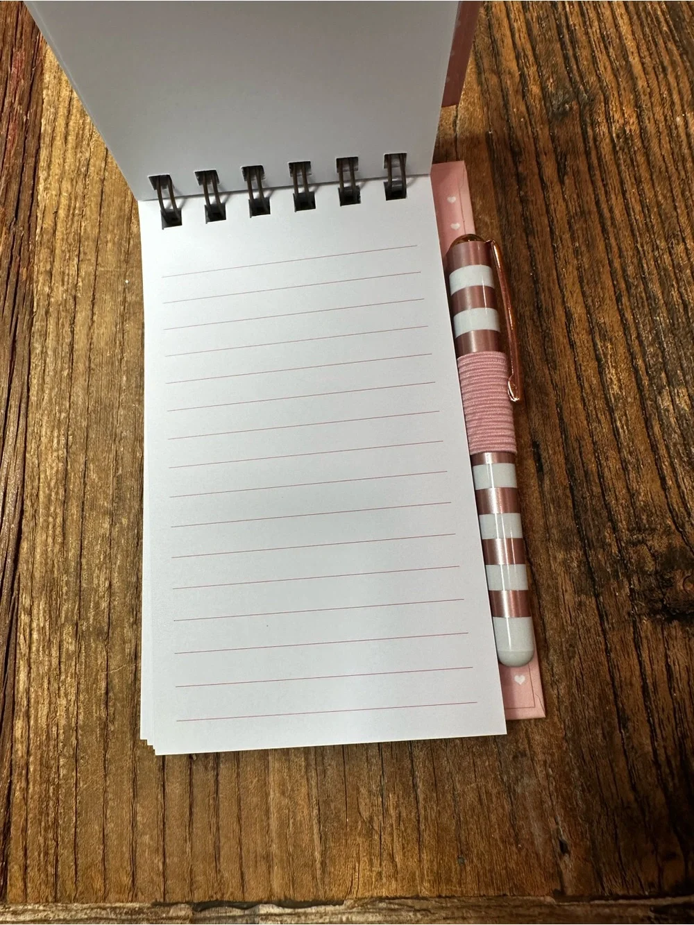 Glitter Heart Spiral Notebook - Pink Cover with Pen